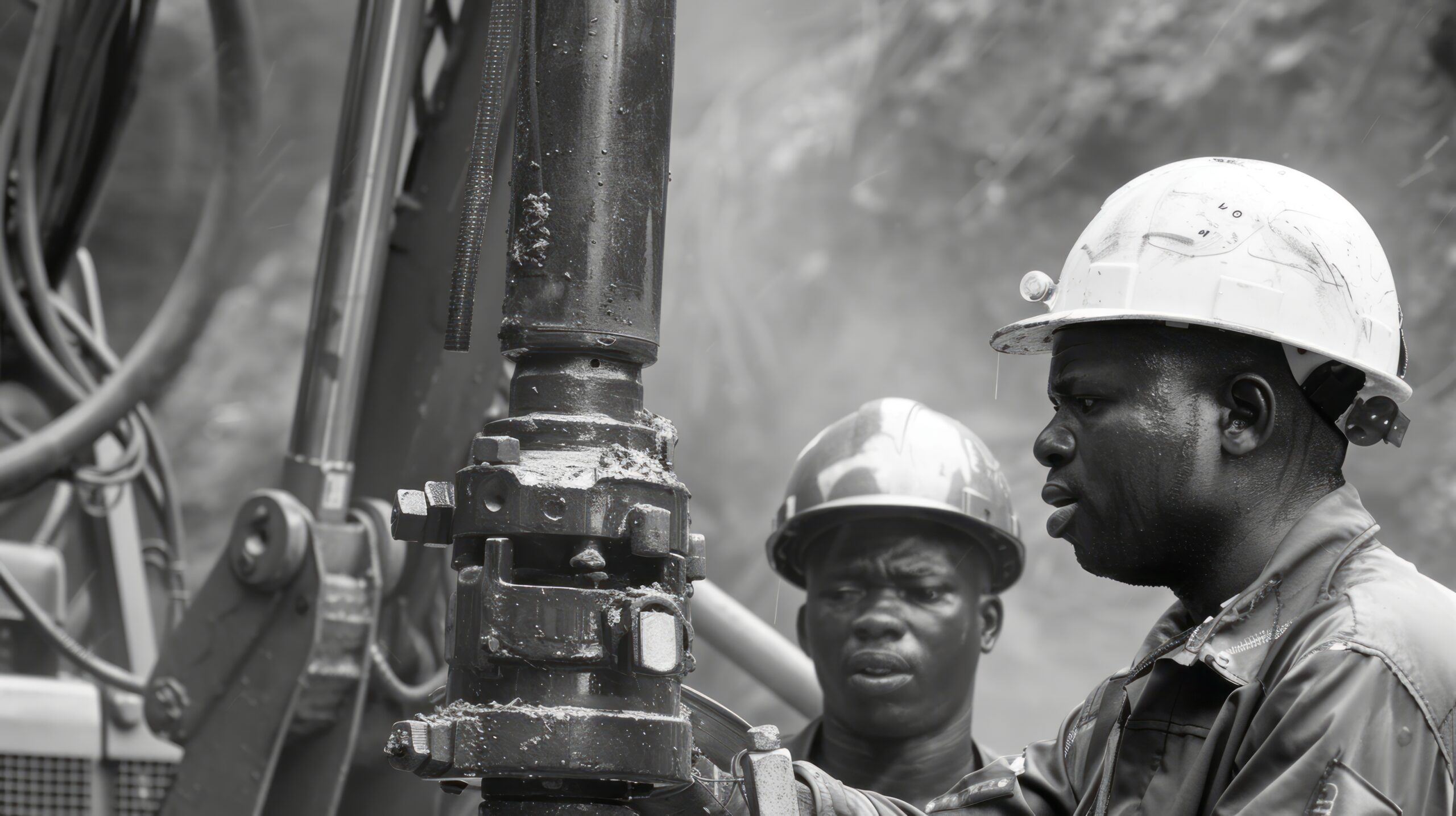 monochrome scene depicting life workers construction industry site scaled